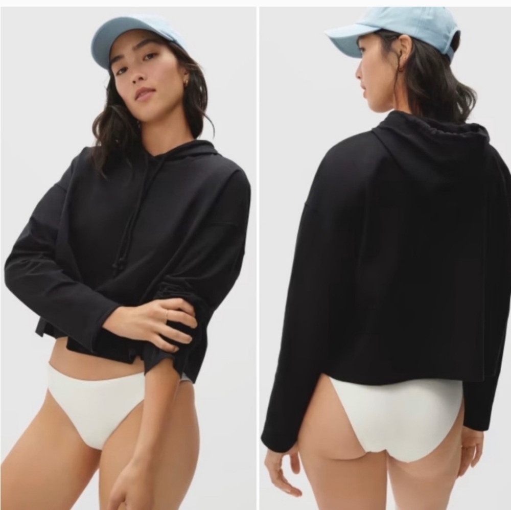 Everlane The Retro Jersey Hoodie, M, Black